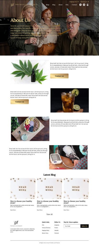 Wrinkles website design by designer zahid