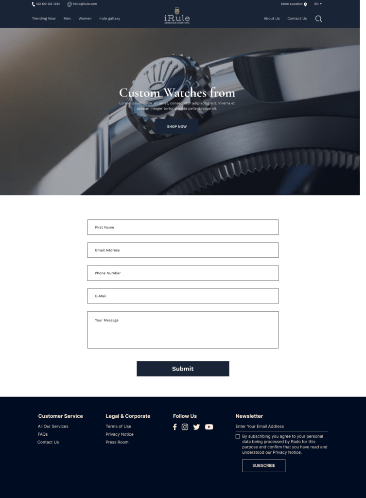 irule website design by designer zahid