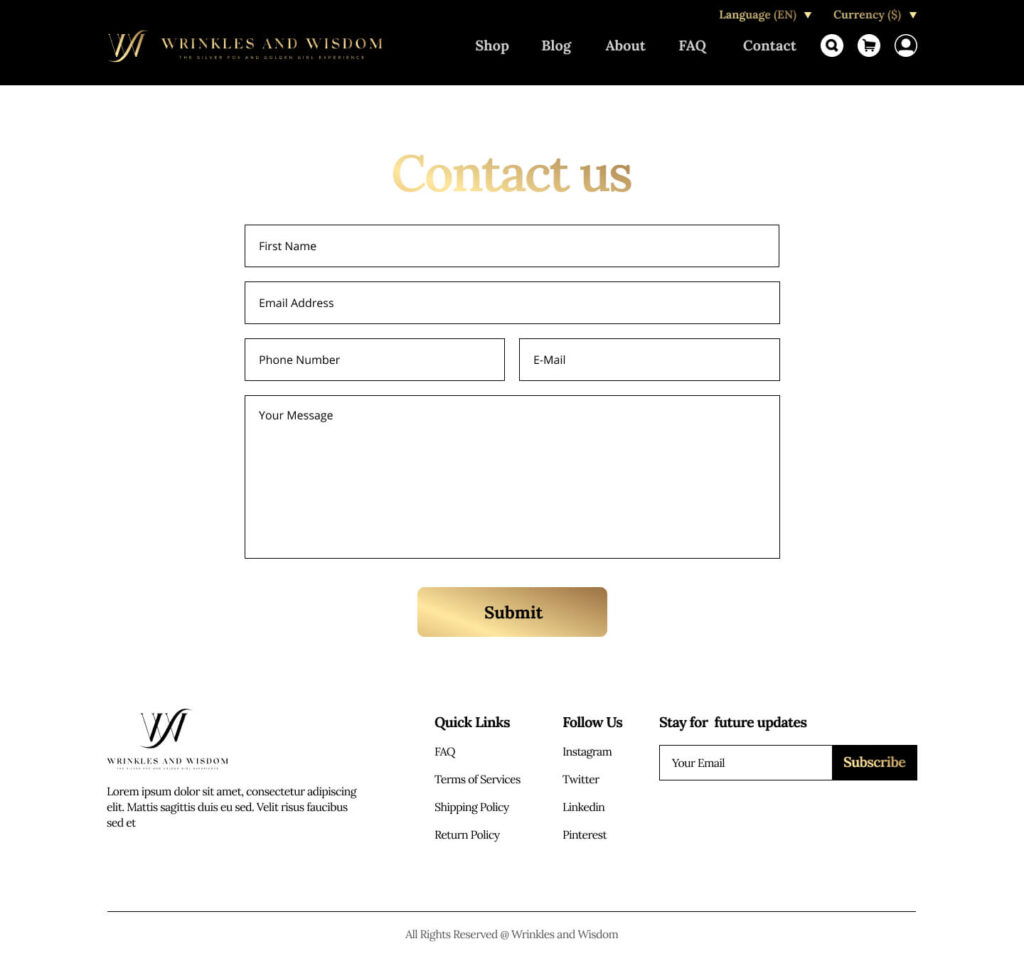 Wrinkles website design by designer zahid