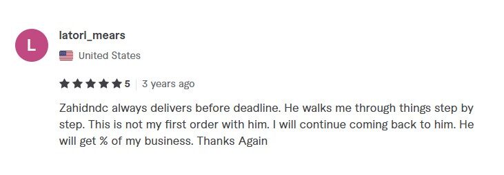 Review for wordpress developer zahid